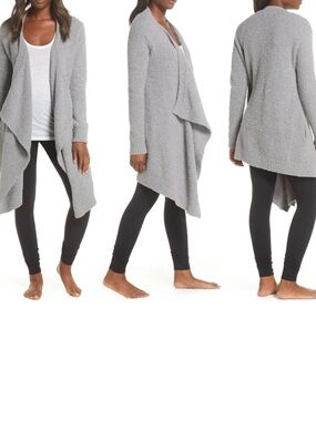UGG Light Gray Open-Front Draped Cardigan